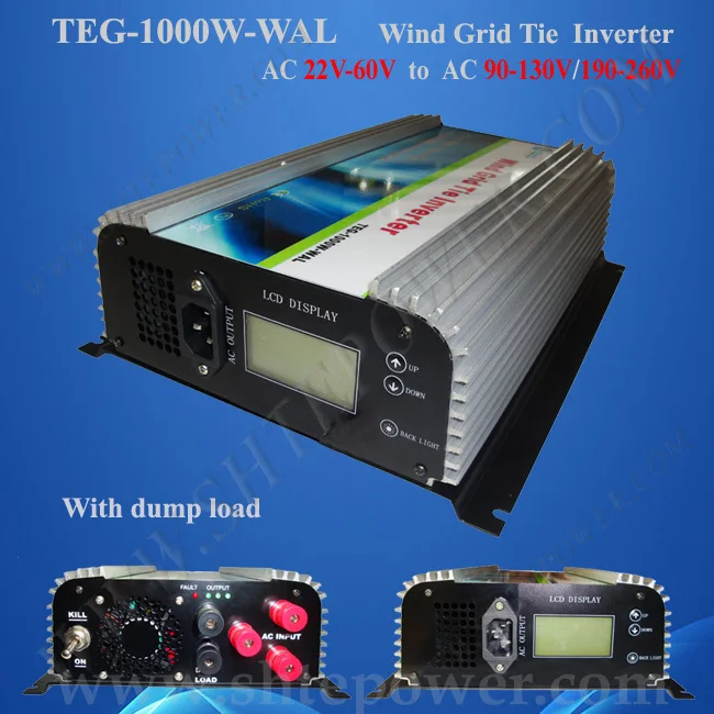 

1KW/1000w wind turbine inverter, inverter with lcd & Dump Load Controller for 3 Phase 24v 36v 48v AC wind turbine