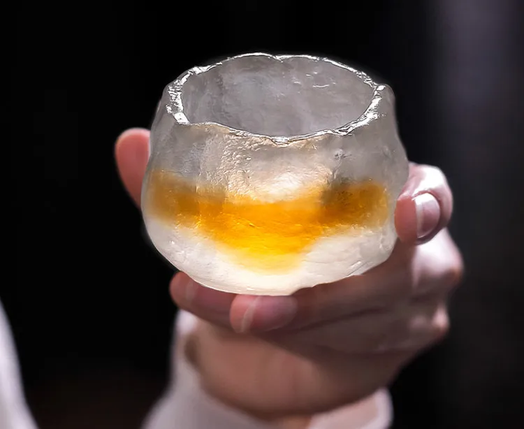 Японское стильное высококачественное стекло чашка для чая мастер чашка Одиночная ручная замороженная горячее стекло чашки Da Hong Pao чайный набор кунг-фу подарок 50 мл