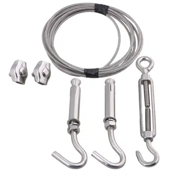 

Silver 304 Stainless Steel M3 5M Wire Rope Set with Plastic Wrapping for Outdoor Drying or Tightening