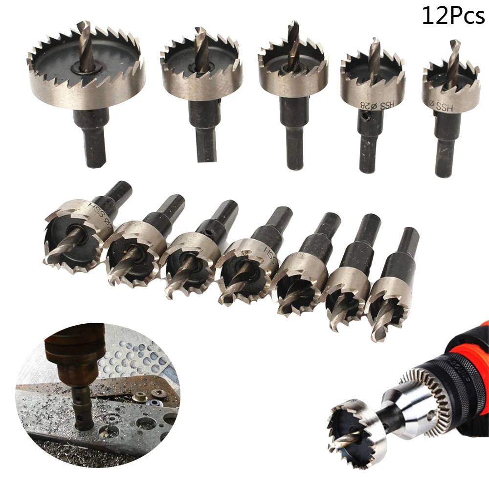 Hole Saw Set Drill Tooth Steel HSS Bit Cutter Metal Alloy Stainless 28mm 