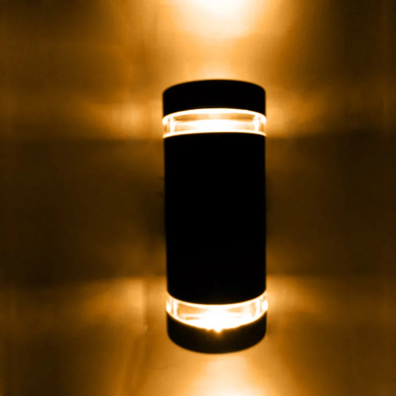 5 шт./лот 8 Вт GU10 E27 уличная Светодиодная лампа Alumunim вверх и вниз Настенные светильники Водонепроницаемый крыльцо бра IP65Внешнее освещение 110-240 В