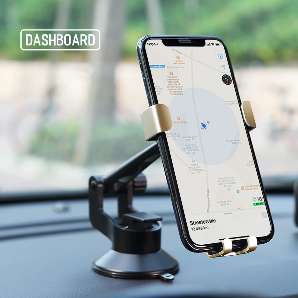 Автомобильный держатель для телефона ROCK Dashboard Gravity, металлический Регулируемый автомобильный держатель для мобильного телефона для iPhone