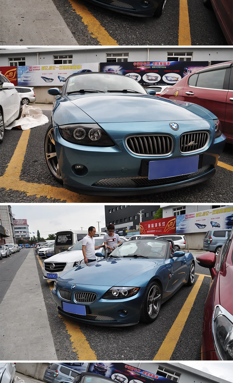 D_YL автомобильный Стайлинг для BMW Z4 фары 2003-2008 Z4 светодиодный фары DRL Объектив Двойной Луч H7 спрятал bi Xenon объектива