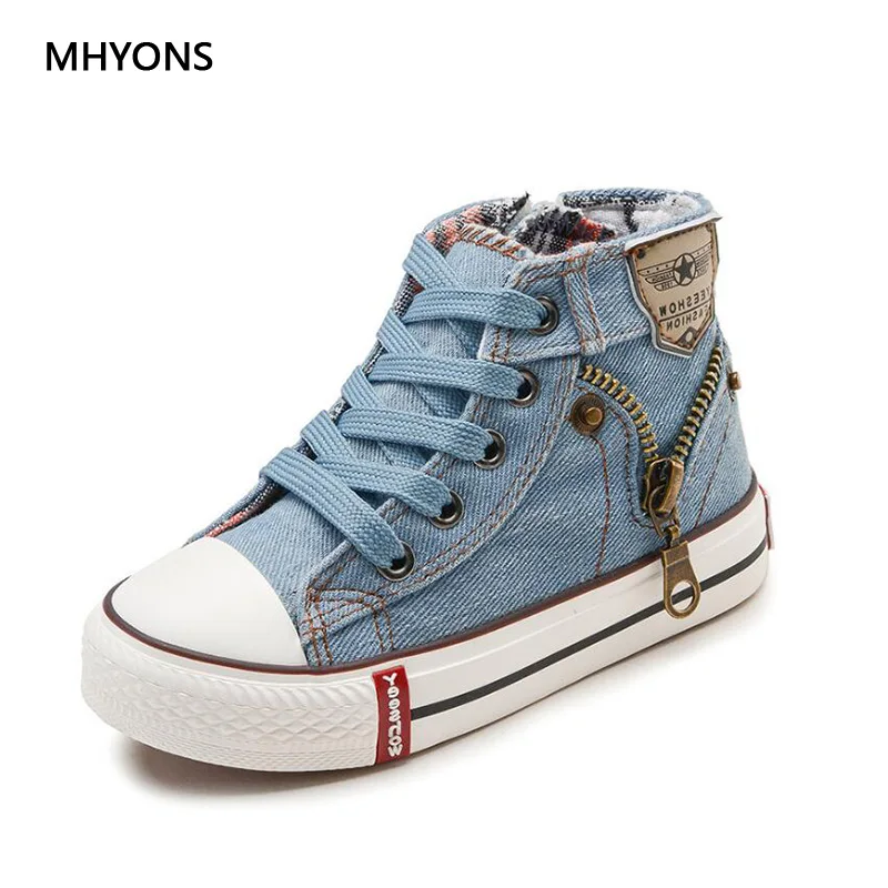 

MHYONS 2018 Canvas Children Shoes Sport Breathable Boys Sneakers Brand Kids Shoes For Girls Jeans Denim Casual Child Flat Boots