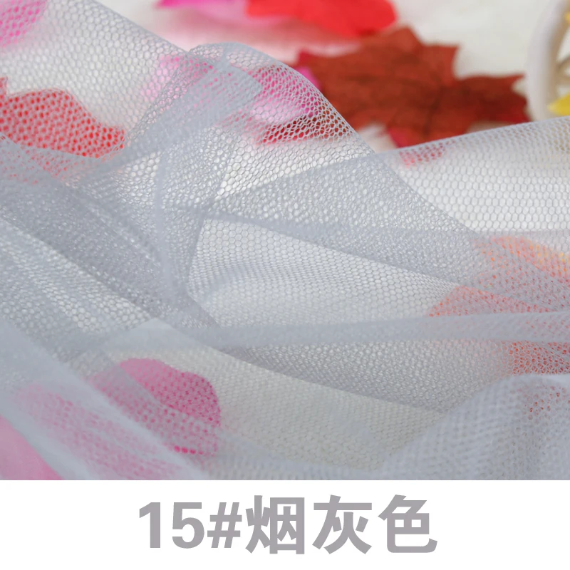 10 м/лот мягкая ткань для тюля сетчатая ткань сплошной цвет 160 см Ширина полиэстер сетчатая Нижняя юбка-пачка рулон для свадебного платья - Цвет: Светло-серый