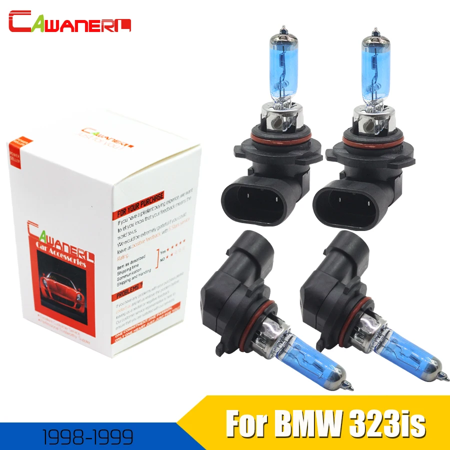 

Cawanerl 4 X 100W Car Headlamp Halogen Bulb Warm White 4300K 12V Car Light Headlight High Low Beam For BMW 323is Coupe 1998 1999
