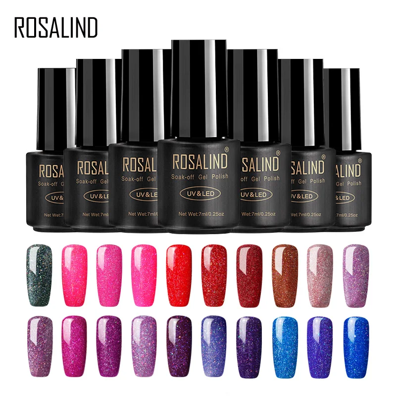  ROSALIND Black Bottle 7ML Neon Nail Gel Polish Rainbow Gel Nail Polish Nail Art UV LED Gel Long-Las