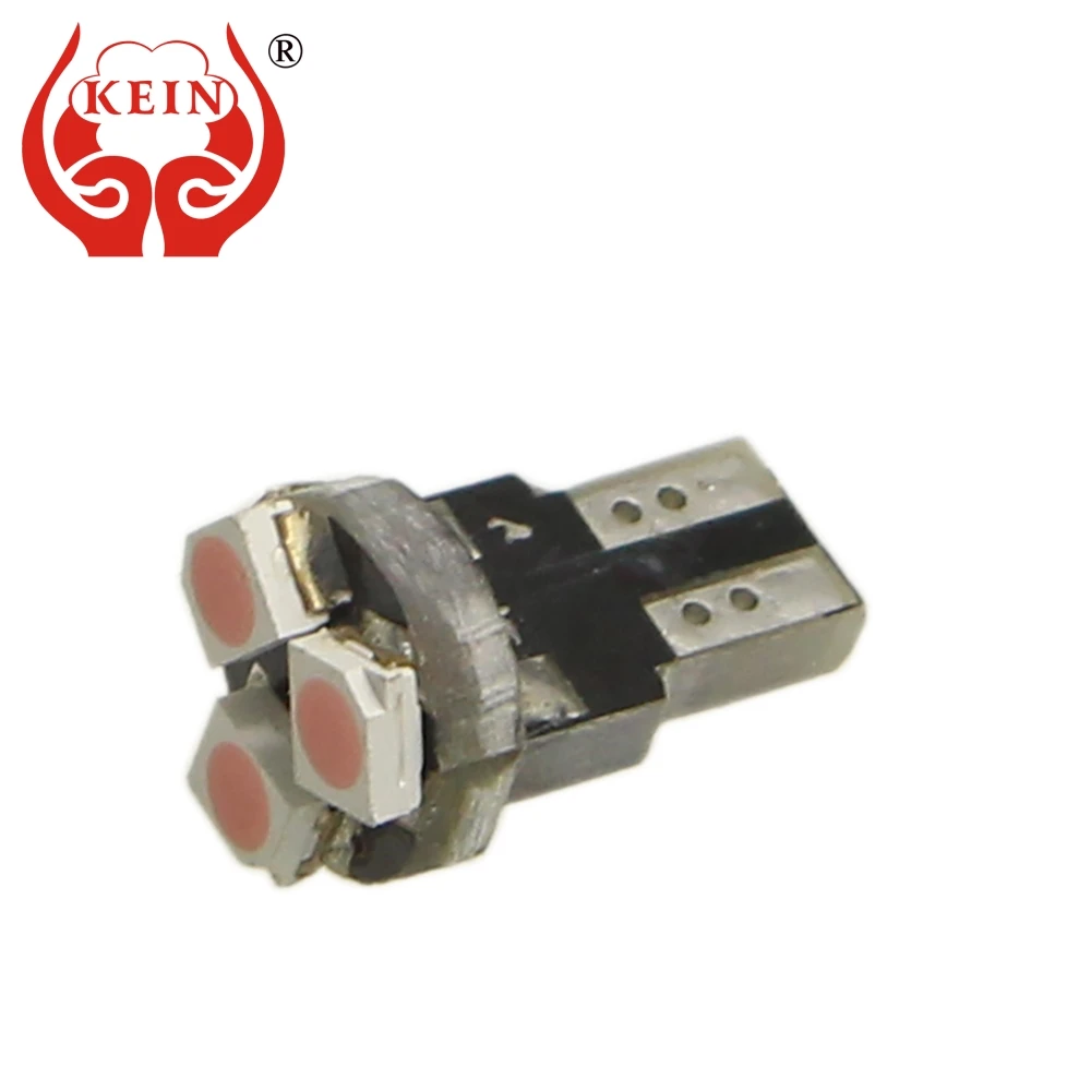 

KEIN 10pcs led t5 w3w Bulb 3smd 3528 t5 led car indicator light Instrument Dash dashboard panel lamp 308 2721 12V red automotivo