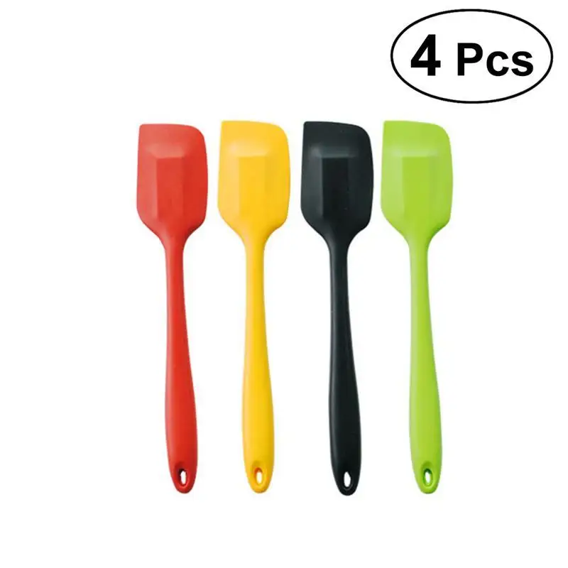  ROSENICE 4pcs Heat Resistant Silicone Spatula Scraper Kitchen Utensil Small Size Spatulas Dishwashe