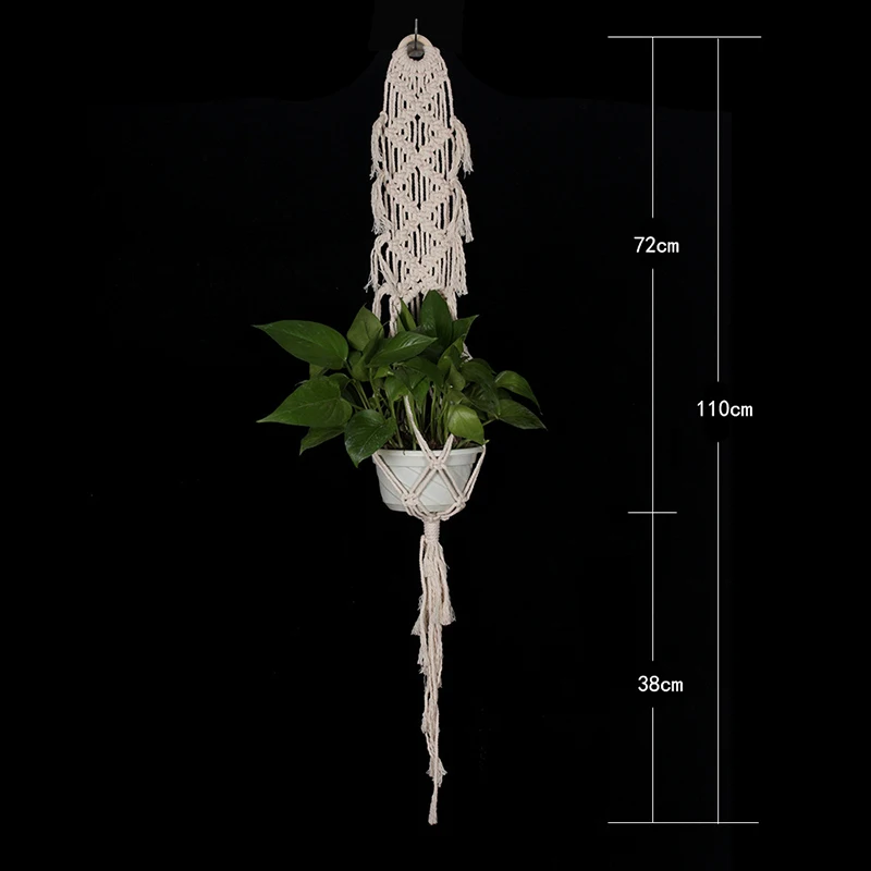 Plant Flowerpot Holder Braided Knitting Macrame Tapestry Basket Hanging Home New
