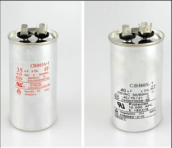 

CBB65 air conditioner compressor starting capacitor 25UF/30/35UF/40/45/50/60UF 450V