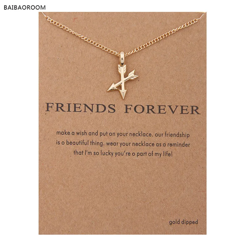 12 шт. новое модное короткое ключичное ожерелье с золотыми стрелами из сплава Forever