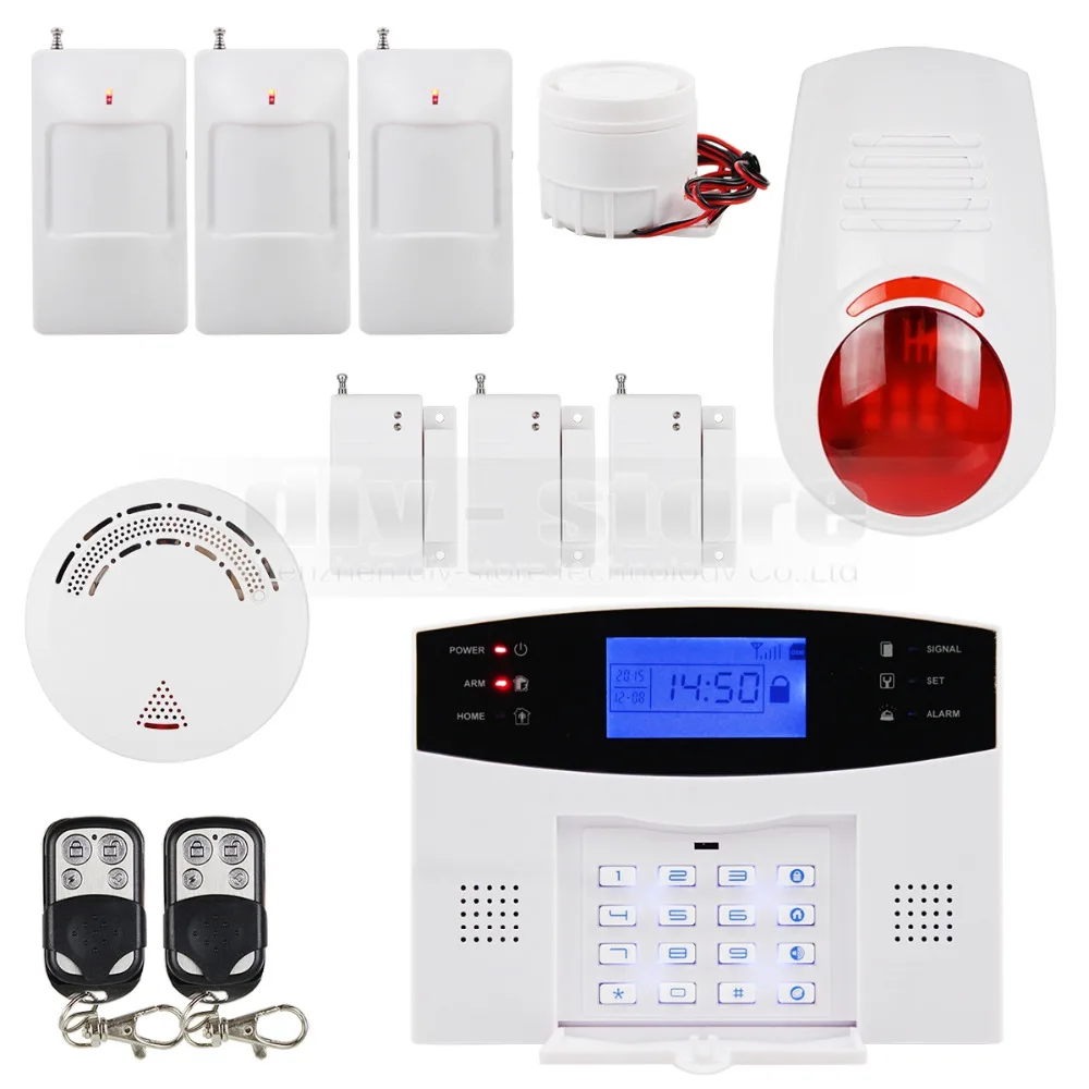 DIYSECUR 433MHz Wireless & Wired GSM SMS Home Security Alarm System Kit