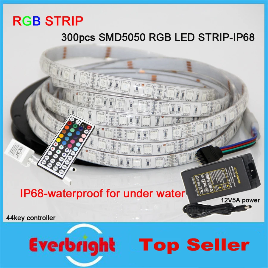 Светодиодная лента SMD5050 RGB водонепроницаемая 100 м 20 рулонов IP68 12 В постоянного