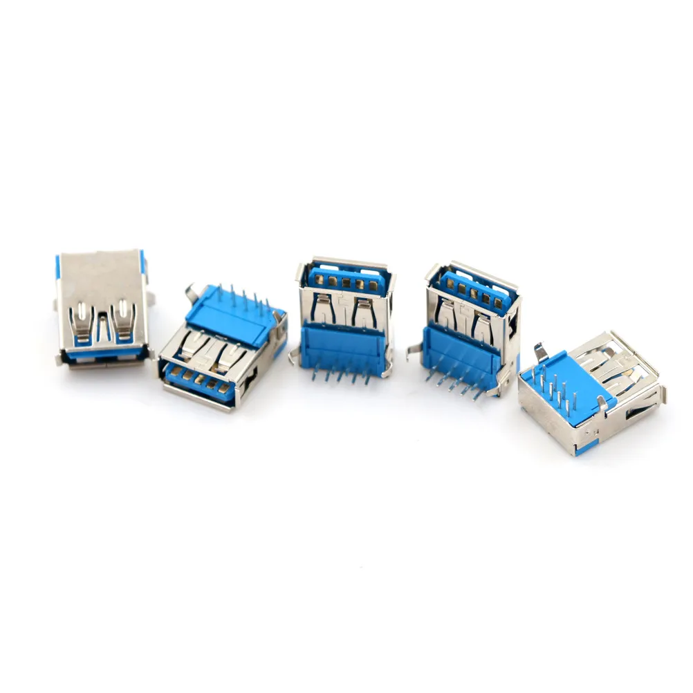 Фото 5 шт. USB3.0 Тип 90 градусов DIP женский правый угол 9 контактный разъем комплектующие 5 шт. USB3.0 Тип 90 градусов DIP женский правый угол 9 контактный разъем комплектующие