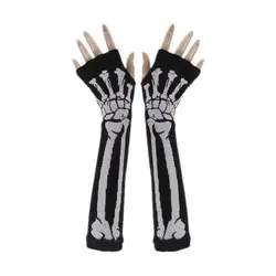2019 перчатки женские Хэллоуин Череп длинные модные перчатки