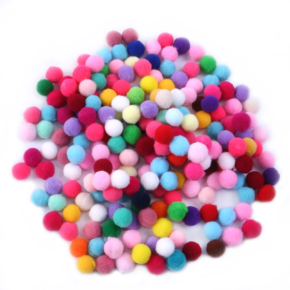 200 шт смешанных цветов высокоэластичный плюшевый шар(цвет случайный), материалы для ручных поделок для вечерние украшения для волос, 200Yc4601