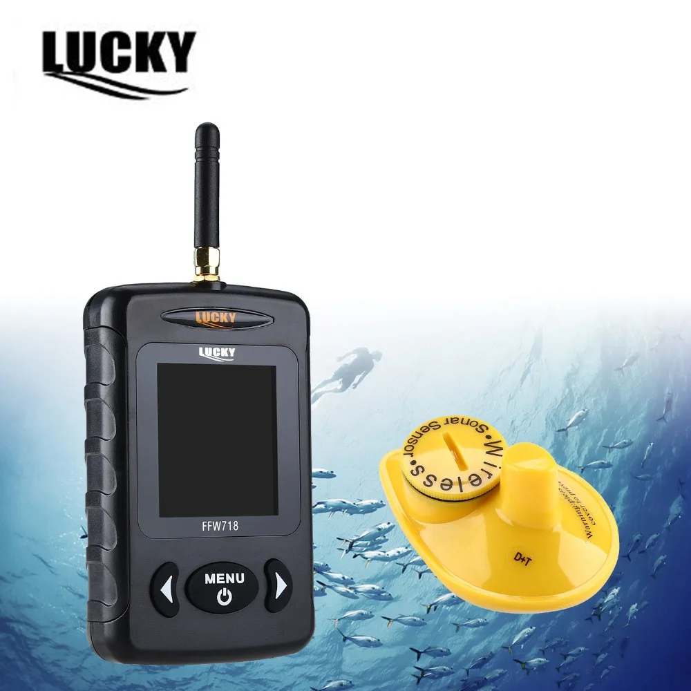 Suerte FFW718 inalámbrico buscador de peces bajo el agua 40 m/120FT w/alarma Sonar profundidad sirena de alarma con localizador del río océano lago de pesca de mar - 1