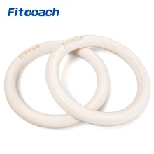 2 Pcs Wooden 28MM 32MM Portable Gym Rings without straps Home font b Fitness b font