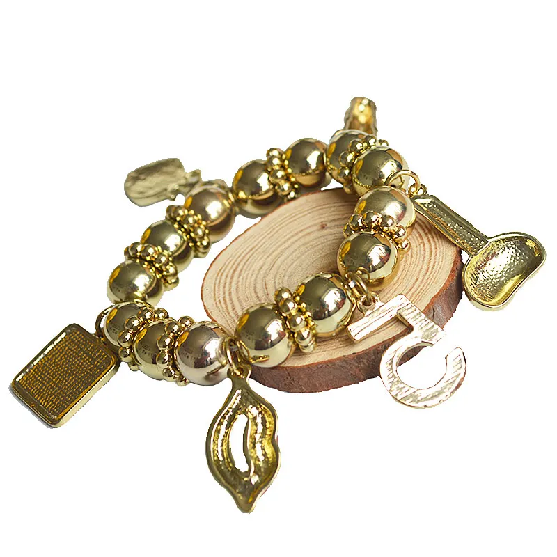 JShine дизайн большого бренда губа нить бусины ручной работы браслеты и браслеты для женщин золотой цвет кулон регулируемые ювелирные изделия cc