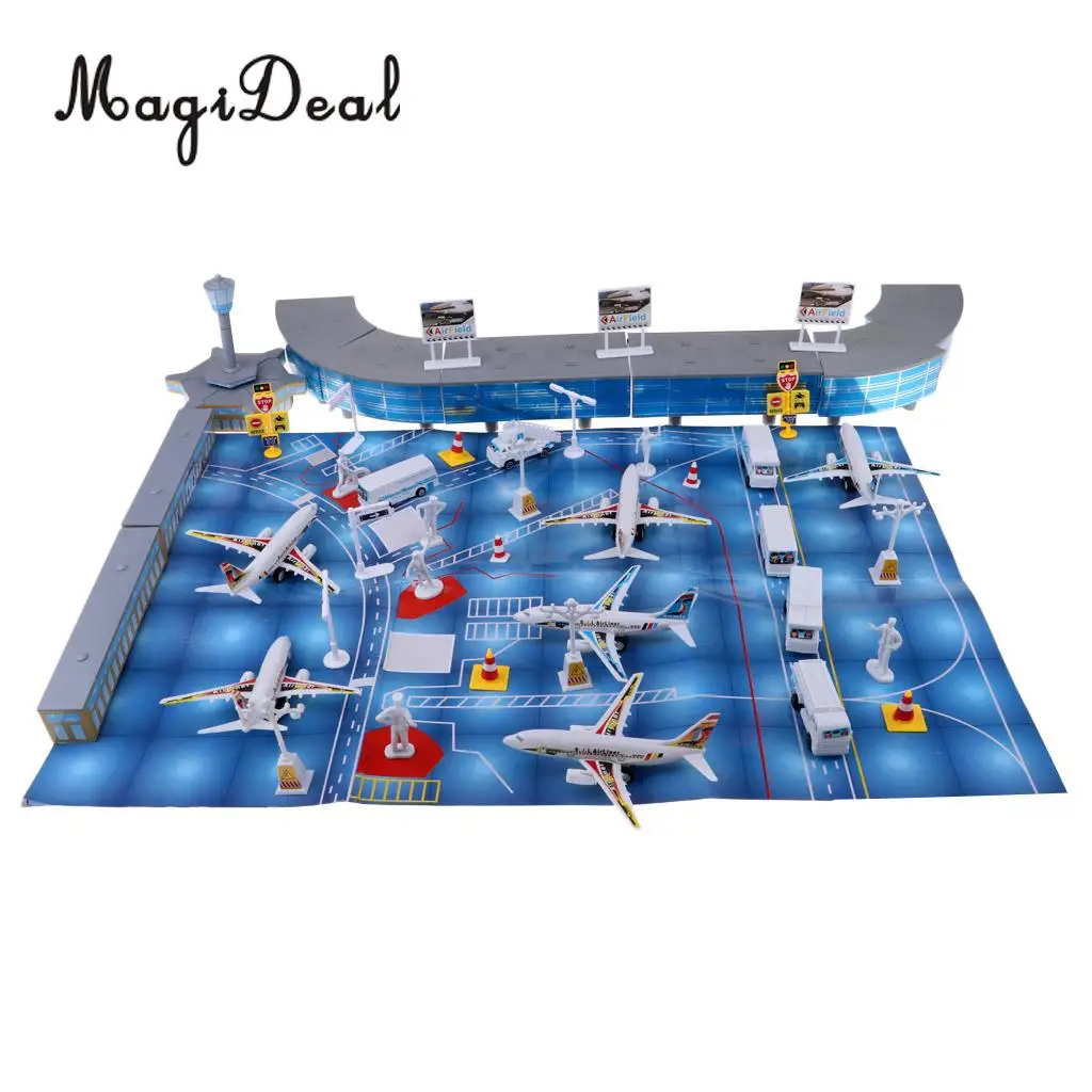 

Children's Toy Gift Set Airplane Sand Table Model Scene Airport Assembly 200pcs Accessories