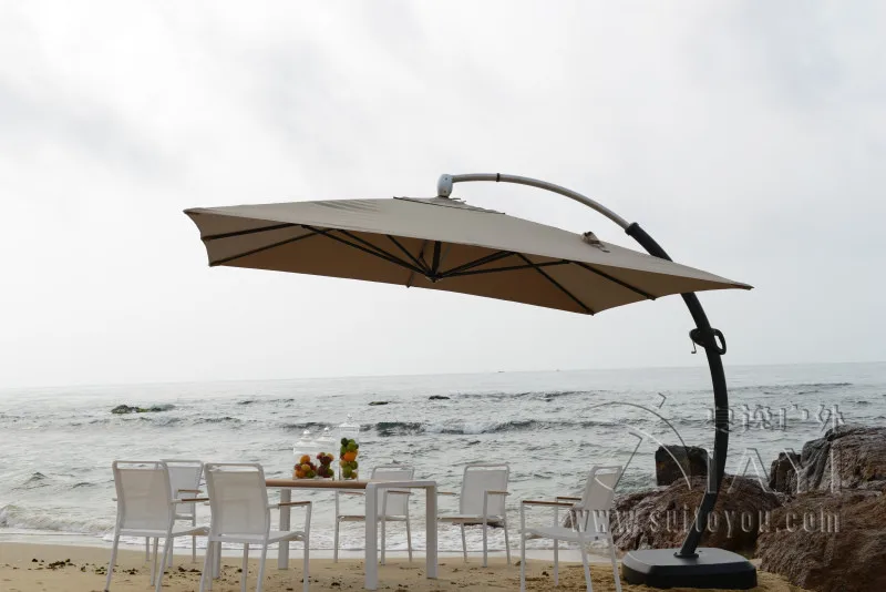 3.5 * 3.5 metro de aluminio deluxe patio exterior jardín paraguas de