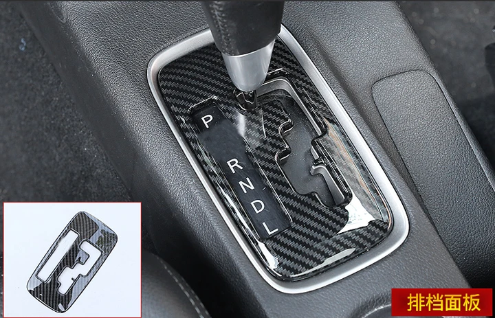 

Carbon fiber Style Interior Gearshift Knob Trim For Mitsubishi Outlander 2016 2017 Car Accessories Stickers
