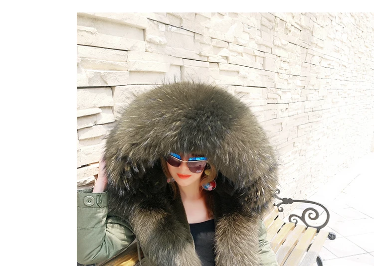 Парка из натурального меха, камуфляжное длинное зимнее пальто с капюшоном, женская зимняя куртка с воротником из натурального меха енота, теплая меховая подкладка