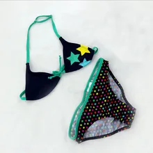 Комплект из двух предметов для детей купальники для девочек Купальники летние детские милые юбки-пачки со звездочками узор Разделение комплект бикини на шнуровке ванный комплект пляжная одежда