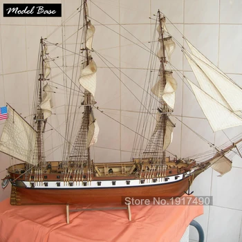 

Wooden Ship Models Kits Educational Toy DIY Model-Ship-Assembly 3d Laser Cut Wood Scale Model 1/85 US CONSTELLATION 1843