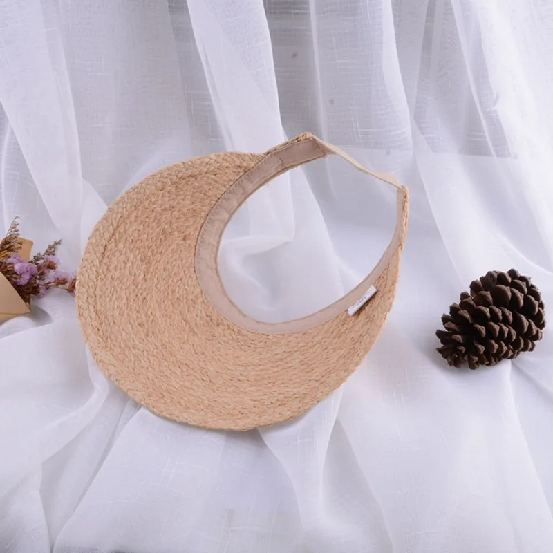 raffia hat straw visor womens summer hats womens straw sun shats (6)