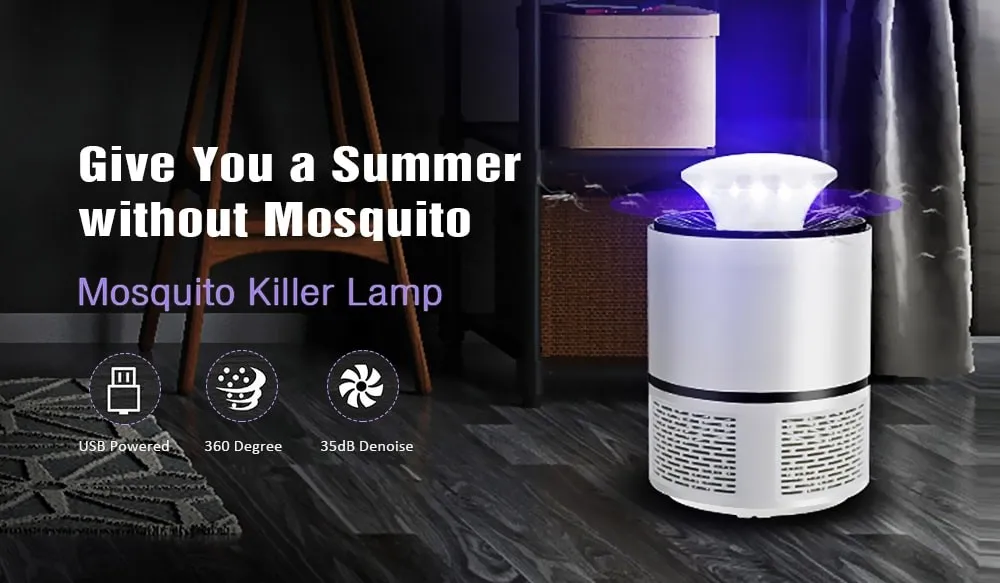 Светодиодный светильник для уничтожения комаров, отпугивающий насекомых, фотокатализатор, убийца комаров, бесшумная USB лампа для уничтожения мух
