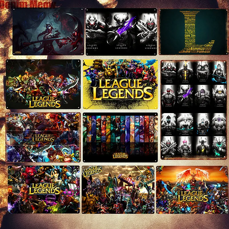 

League of Legends Retro Plaque Metal Plate Pub Bar Home Internet Cafe Decoration Zed Art Poster Tin Sign LOL Wall Painting MN109