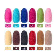 12 цветов Набор для дизайна ногтей бархатная пудра для ногтей 3D украшения для ногтей Блеск для ногтей