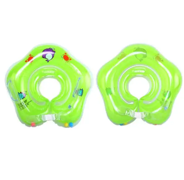 Для детской ванны, плавание плавательный круг для Шеи Надувной круг Регулируемый средств безопасности ребенка нашейный плавательный круг для маленьких обучение плаванию инструменты - Цвет: Зеленый