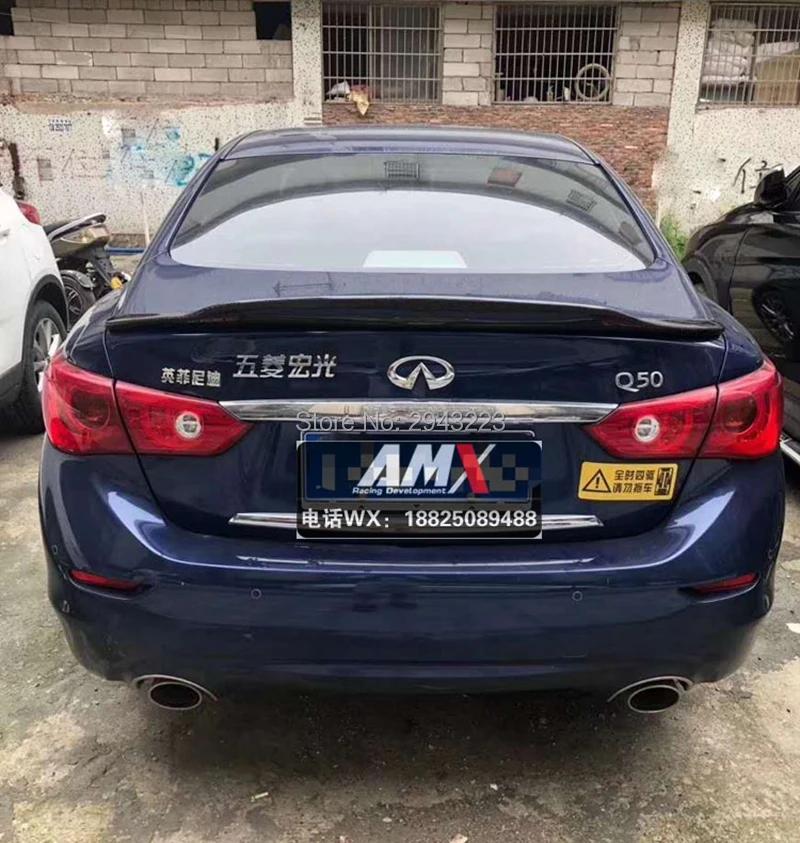 

Car Styling Carbon Fiber Rear Roof Spoiler Tail Trunk Boot Lip Rear Wing For Infiniti Q50 Q50S Sedan 4 Door 2014-2018