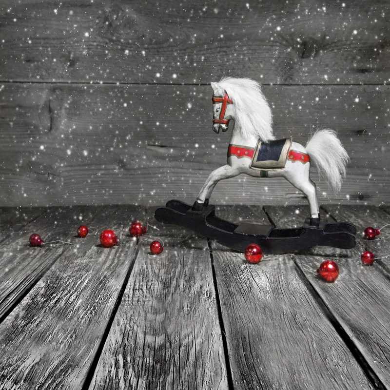 Laeacco деревянные доски пол лошадь игрушки Детские Рождественские фотографии фоны индивидуальные фотографические фоны для фотостудии