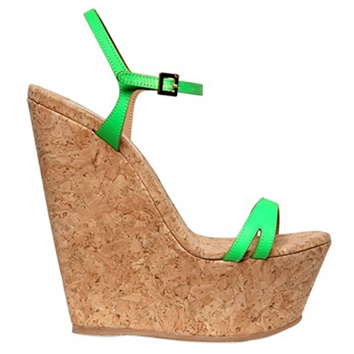 Зеленые и розовые босоножки на платформе; обувь на заказ размера плюс 45; женская летняя Праздничная обувь; коллекция года; Вечерние туфли на очень высоком каблуке; Лидер продаж