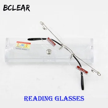 

BCLEAR Alloy rimless flexible unisex silver reading glasses with spring hinge for man and women new arrival hot sell +1.00~+4.00