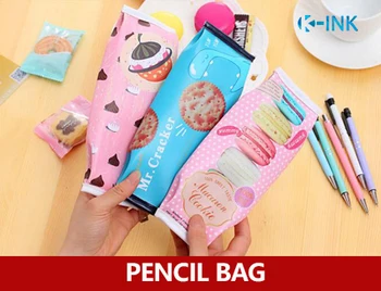 

1pcs/lot Creative Macaron Biscuit Pencil Bag , Water Proof PU Leather Students' Pencil case for School