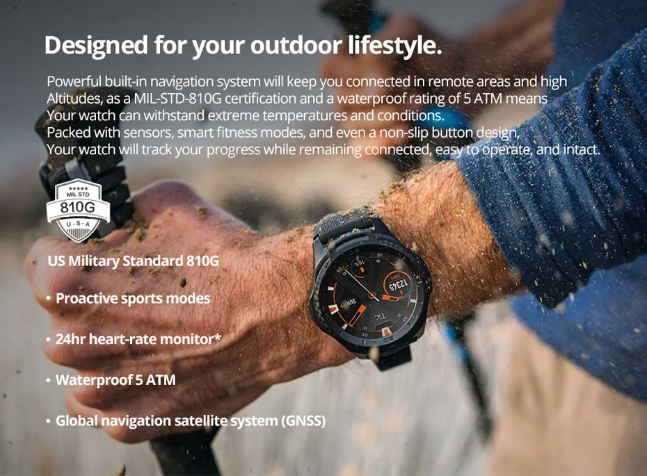 Оригинальные Ticwatch S2 Смарт-часы мужские Bluetooth gps часы Strava одежда OS от Google 5ATM водонепроницаемые 24hr сердечного ритма фитнес-часы