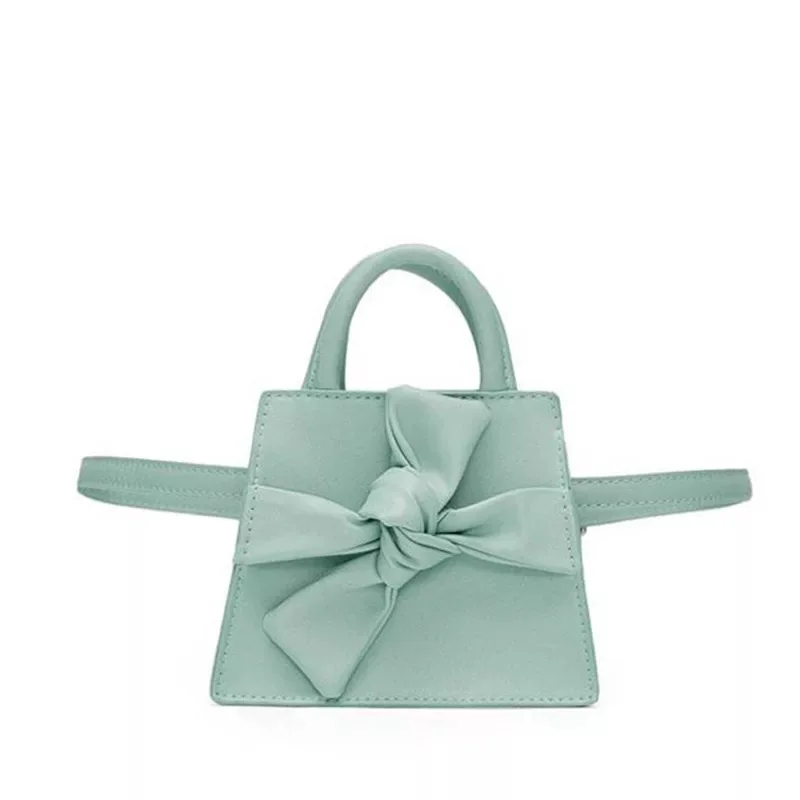 

KYYSLO Women's bag handbag tide bow decorated pockets-type mini Women Messenger shoulder bag portable simple Small square bag