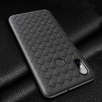 

100pcs Luxury Ultra Thin Woven Pattern Leather Case For Xiaomi Mi 9 8 SE Explorer Soft TPU Natural Shockproof Skin Back Cover
