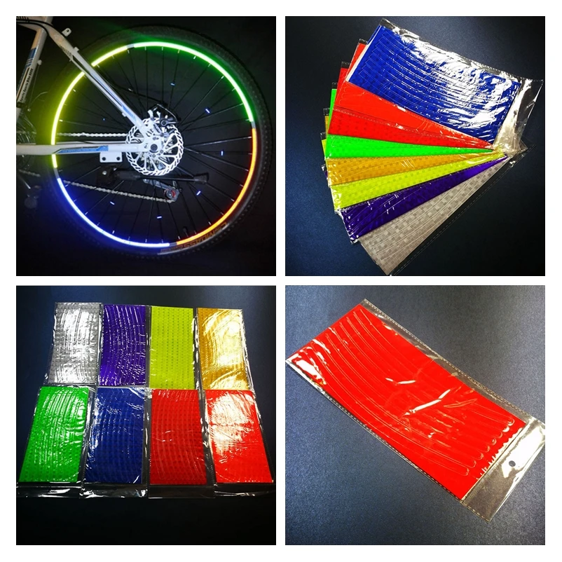 21cm x 8cm Fluorescent Bike Bicycle Sticker Cycling Wheel Rim Reflective Stickers Decal
