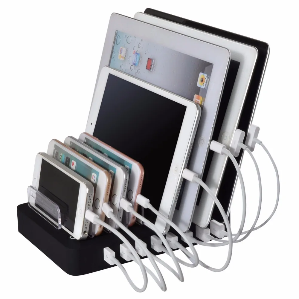 

8 Ports Slots Desktop Charging Station Family Office Travel 8*2.4A Multi Quick USB Charger Dock Station With Stand Power adapter