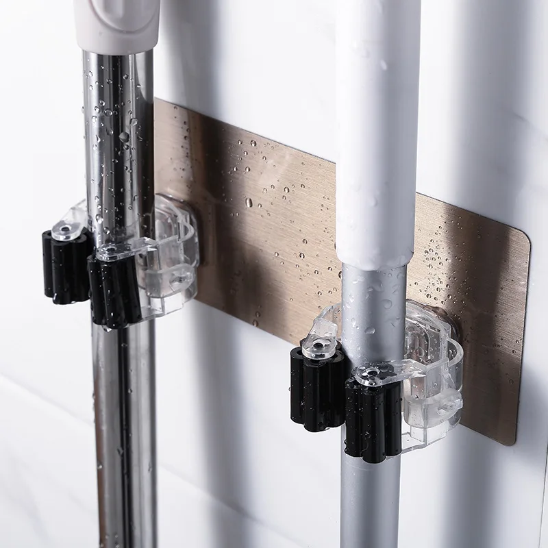 

Wall Mounted Mop Organizer Holder Brush Broom Hanger Storage Broom Hanger Clip Seamless Mop Hook Bathroom Home Kitchen Organizer