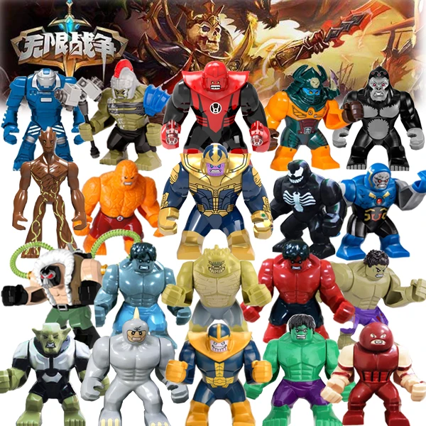 

Super Hero Action Marvel Avengers Block Hulk Darkseid Gorilla Grodd Mark 38 Igor Kids Educational Toys