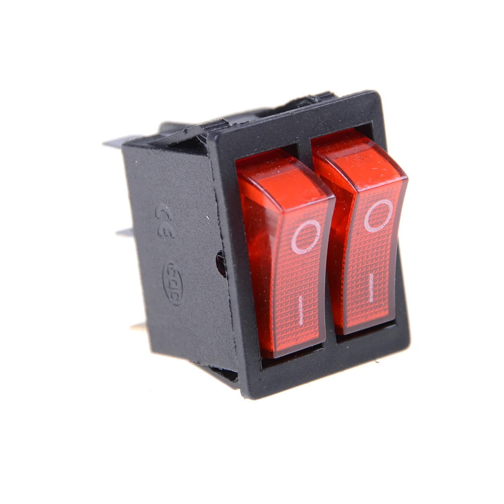 

1PCS 6PIN 16A 125VAC Double Light Switch Rocker Switch Waterproof ON-OFF KCD6 Boat Power Switch
