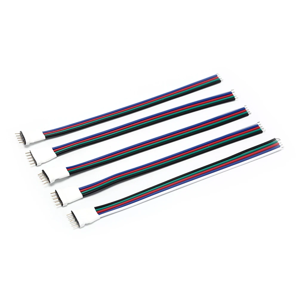 

5pcs/lot 5 Colors for SMD RGBW RGBWW LED Strip RGB Extension Whosesale LED Strip 5 Pin Male RGBW Wire 5P Cable 15cm Connector