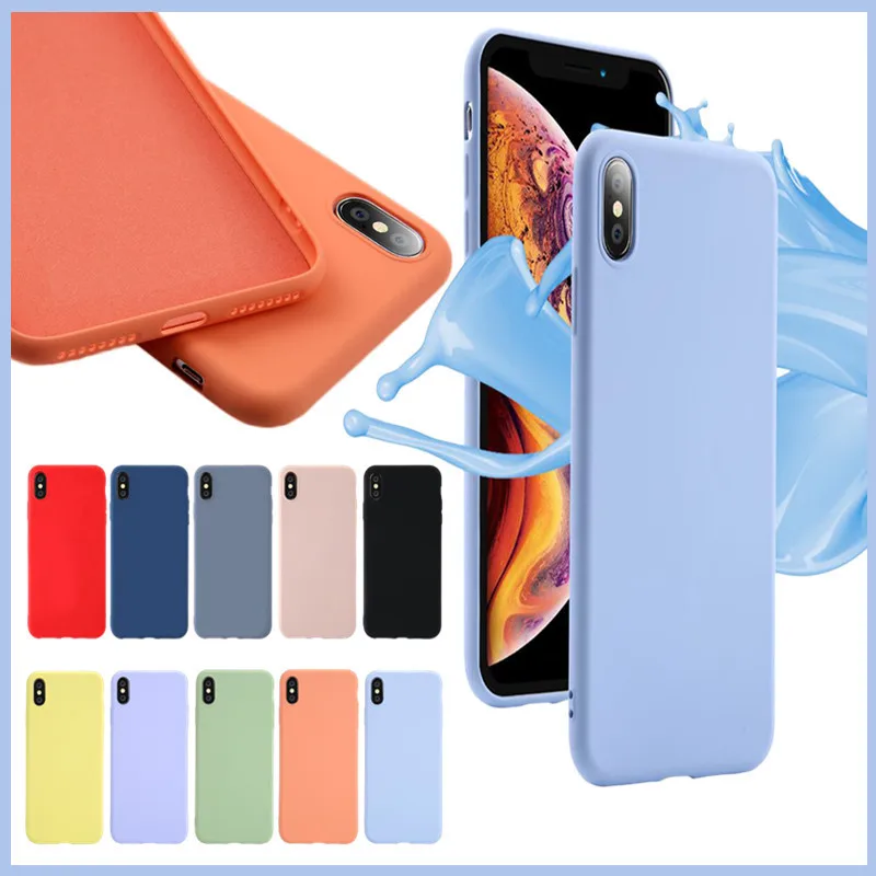 

Solid Color Silicone Protective Case for Iphone 6 6S 7 8 Plus Case for Apple Iphone 10 X XS MAX Phone All Inclusive Case